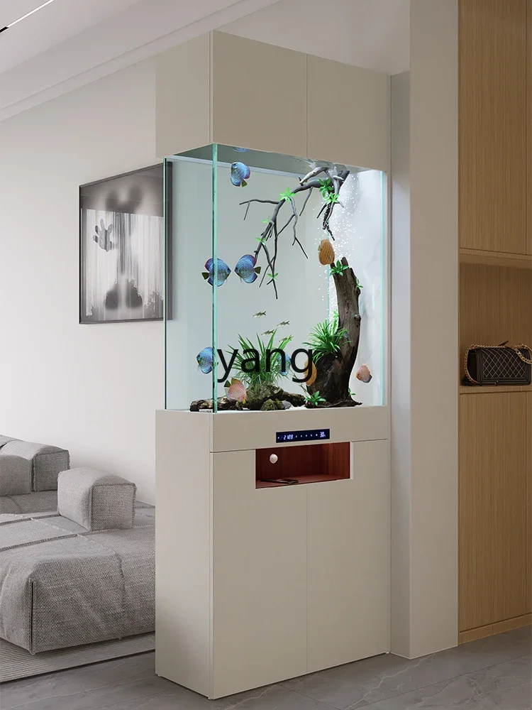 CX fish tank new small no-care ecological bottom filter aquarium next to smart TV cabinet