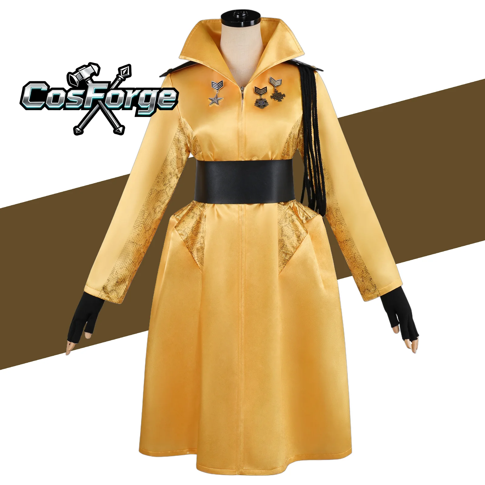 

Drusilla Cosplay Yellow Dress - Movie Hunger Costume, Fantasia Game Coat Women Halloween Carnival Suit