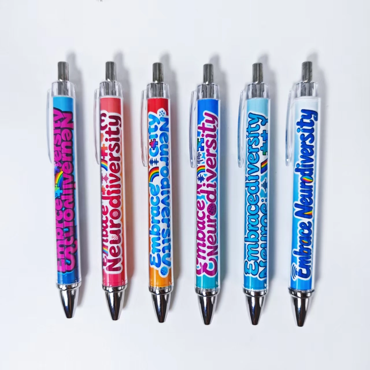 

6 шт./11 шт., выдвижные ручки с надписью аутизма, вдохновляющие шариковые ручки с фразой, ежедневные офисные студенческие канцелярские принадлежности, подарочные ручки