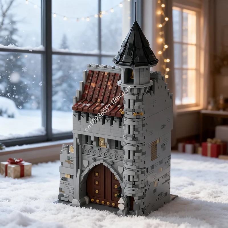 

6037 шт. MOC, средневековая подъездная дорога, модульная модель, строительные блоки, игрушечная конструкция, рождественские подарки, сделай сам, образование, кирпич, день рождения