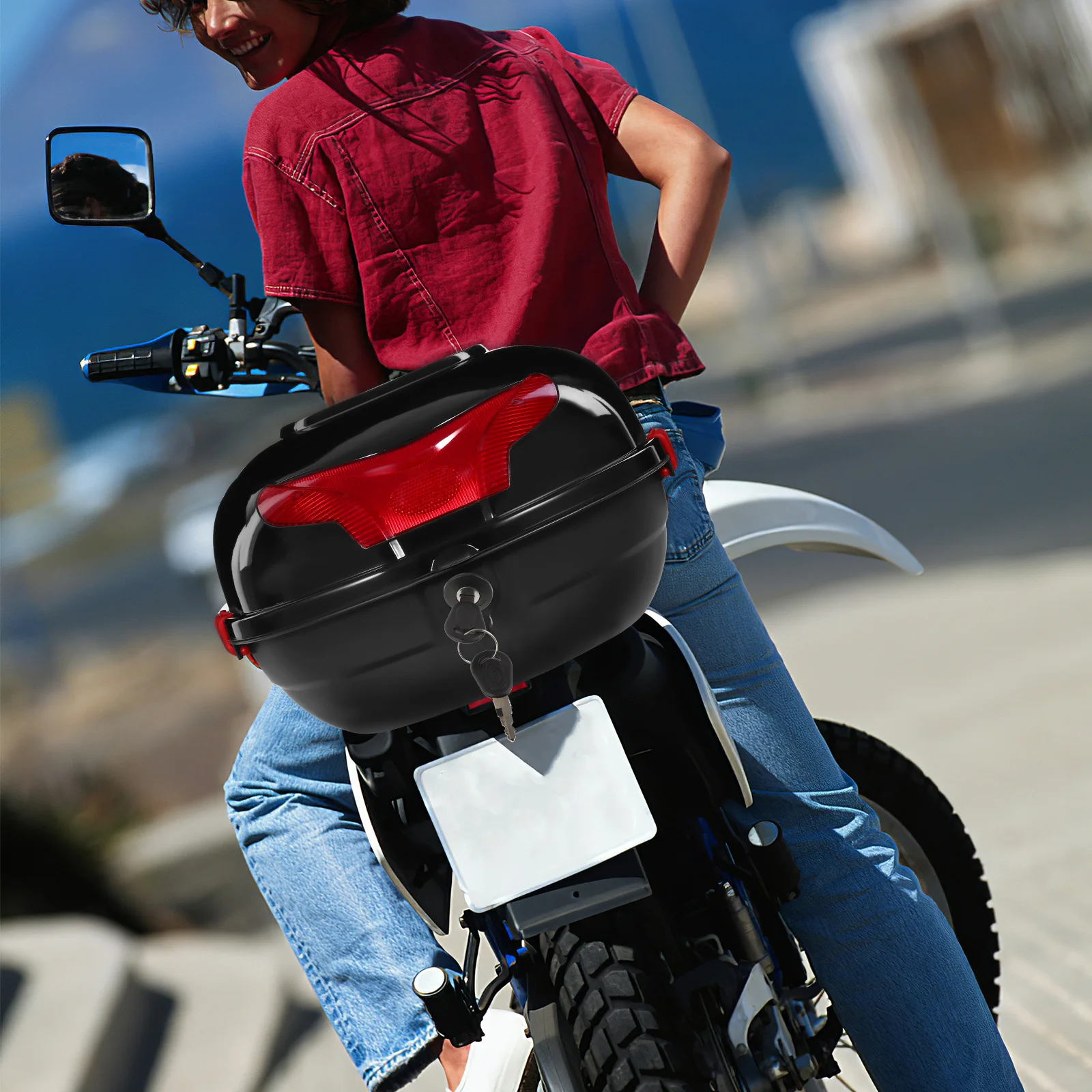 

1 комплект, замок багажника для мотоцикла, компактный компактный замок из цинкового сплава для электрических мопедов, скутеров, мотоциклов