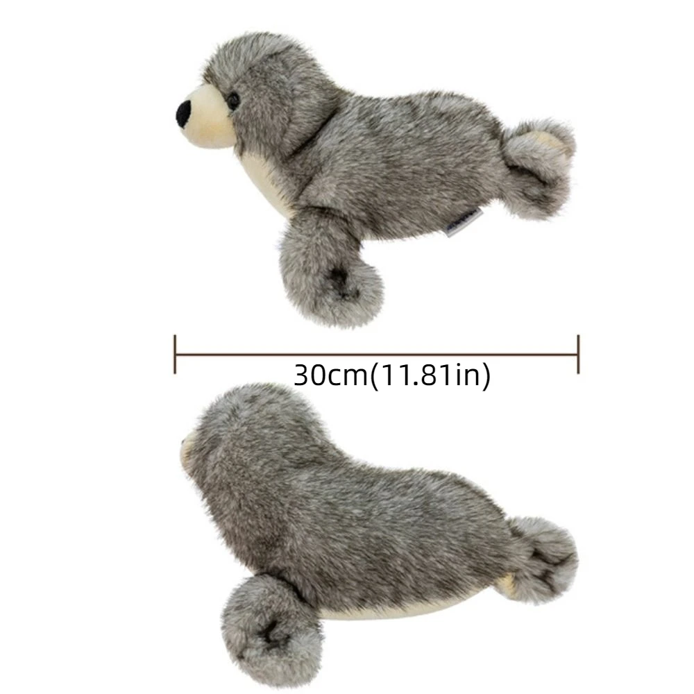 Jouets en peluche Lion de mer en coton PP, Collection douce, poupées en peluche d'animaux du monde de la mer, sceau moelleux confortable, décoration de maison