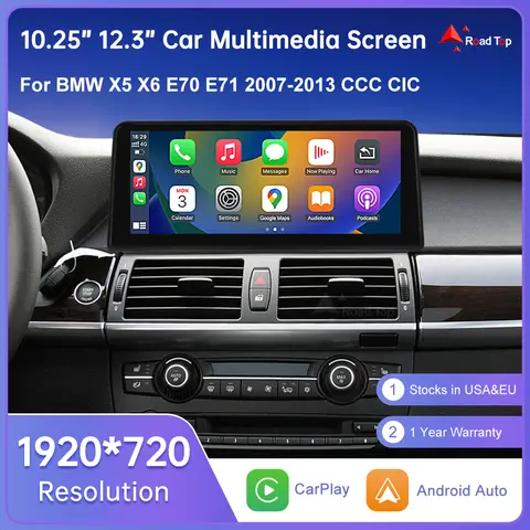 ワイヤレス Carplay タッチスクリーン BMW X5 E70 X6 E71 2007-2013 CCC CIC ディスプレイラジオ Android 自動車マルチメディアプレーヤー