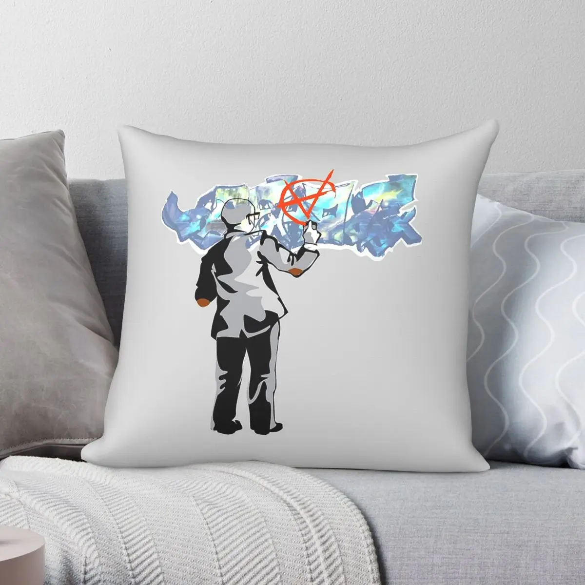 Banksy Barcan Formula Free Logic Square Pillowcase Polyester Linen Velvet Pattern Zip Decor Home 18