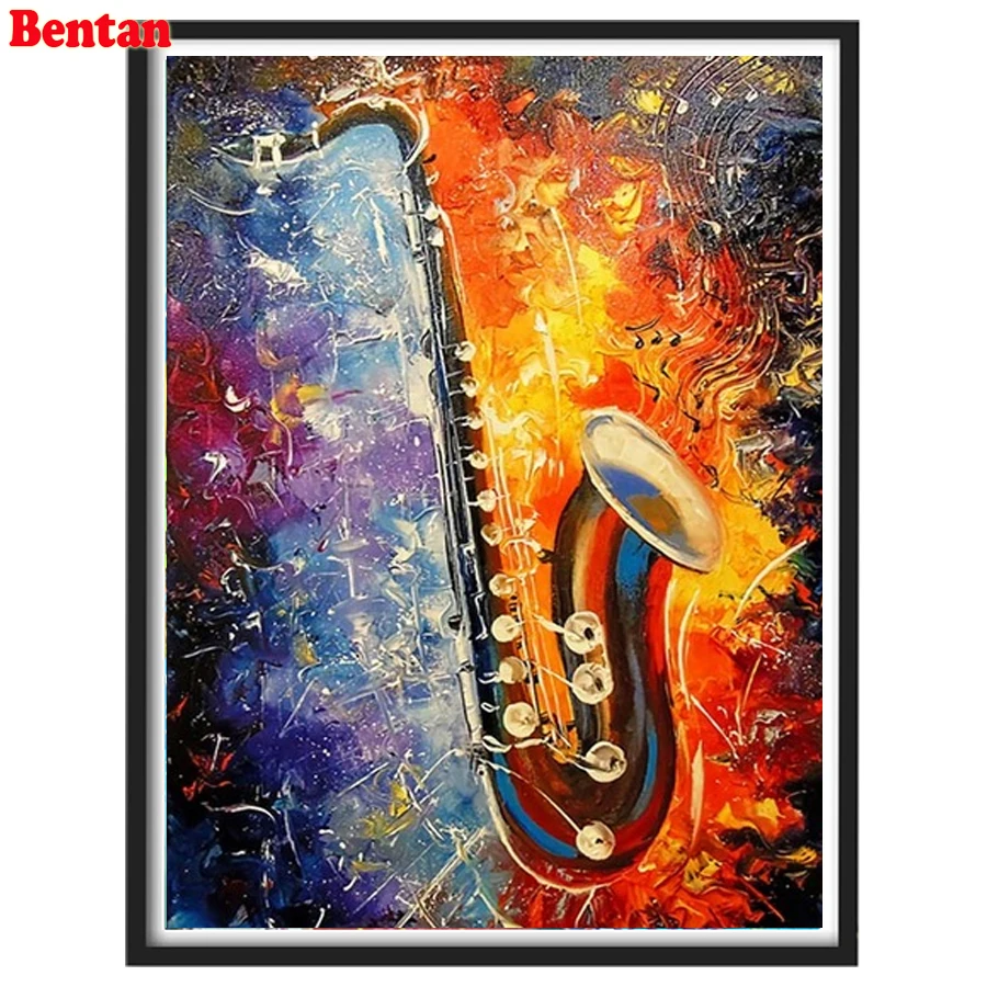 

5D diamond painting Cross stitch Saxophone Music Instrument full square/round Diamond embroidery Mosaic Decoration paintings