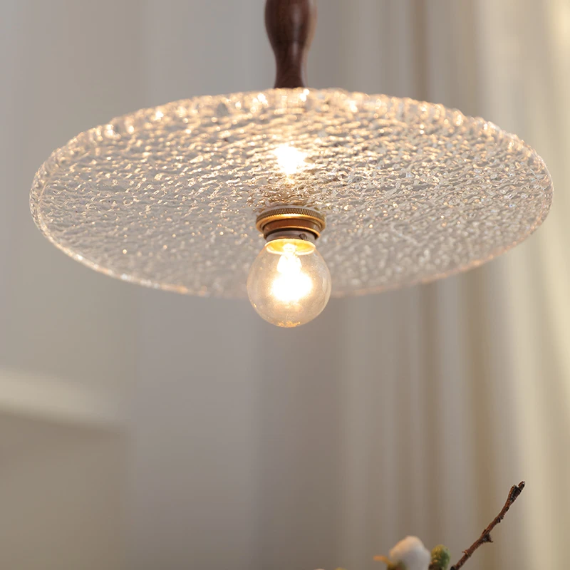 IWHD اليابانية الحد الأدنى قلادة LED ضوء واضح التعميم الزجاج القهوة لوفت ديكور عناصر تعليق مصباح معلق Pendelleuchte