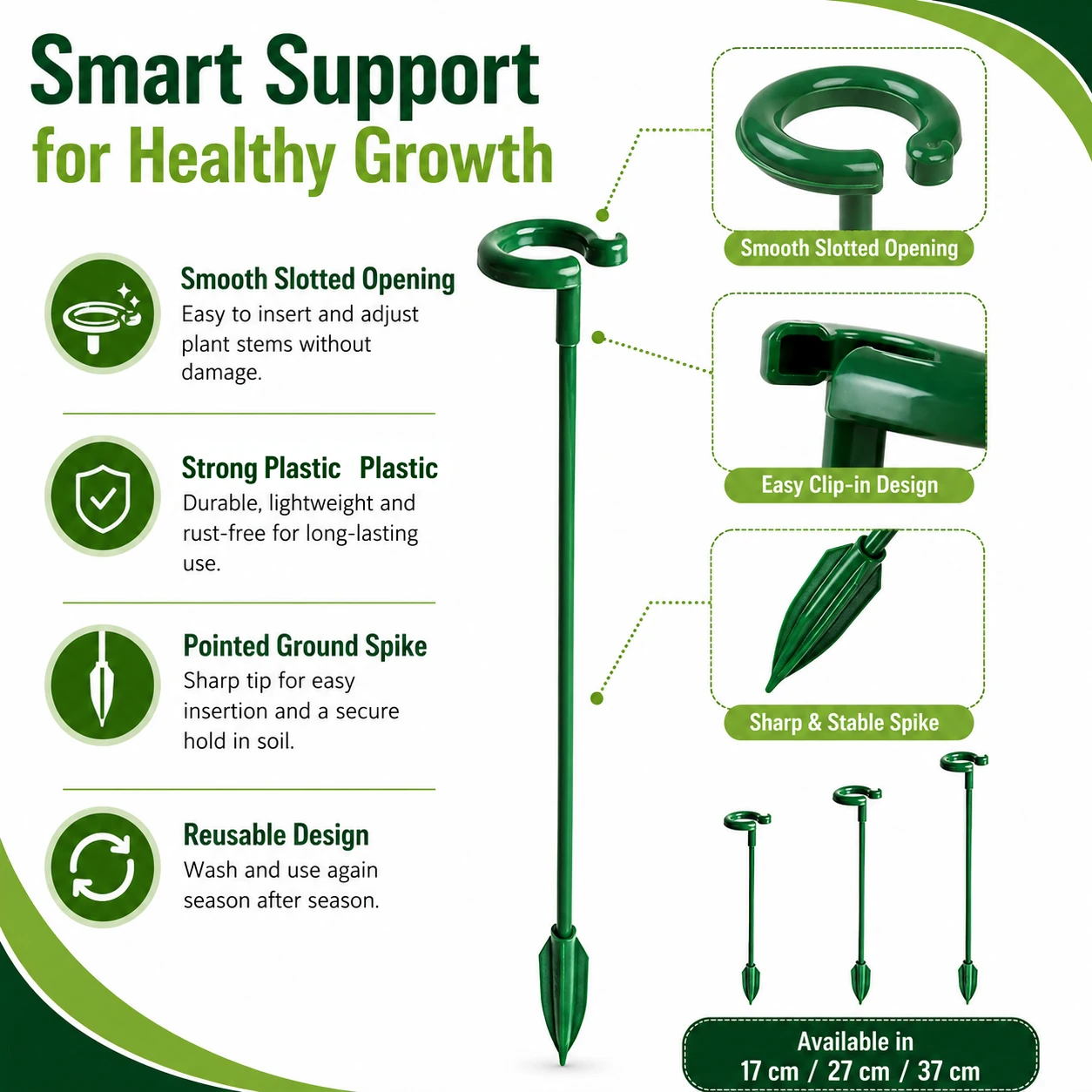 5-50pcs Plastic Plant Supports Flower Stand Reusable Protection Fixing Tool Gardening Supplies For Vegetable Holder Bracket