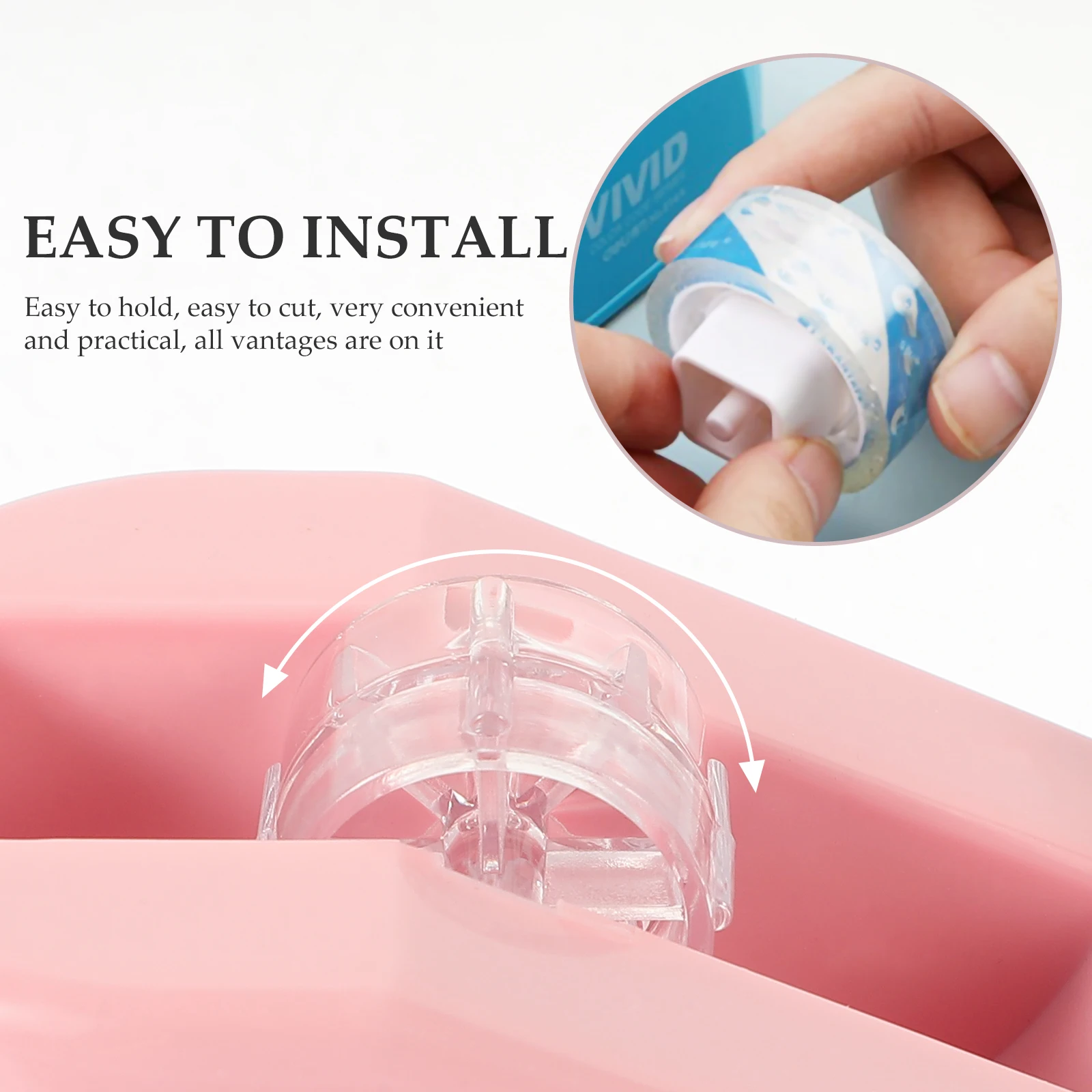 

2Pcs Highgrade Tape Dispenser Cutter Reel Racks Easy Cut Home Office Use Small Tape Dispenser Sticker Supply Sticker Accessory