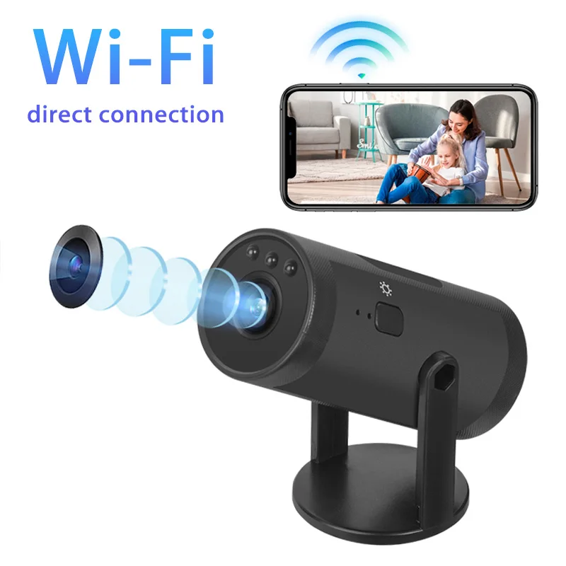 Wireless WiFi Home Security Camera: HD Infrared Night Vision Pet-Friendly Bullet Camera with 180° Rotation One-Touch Recording