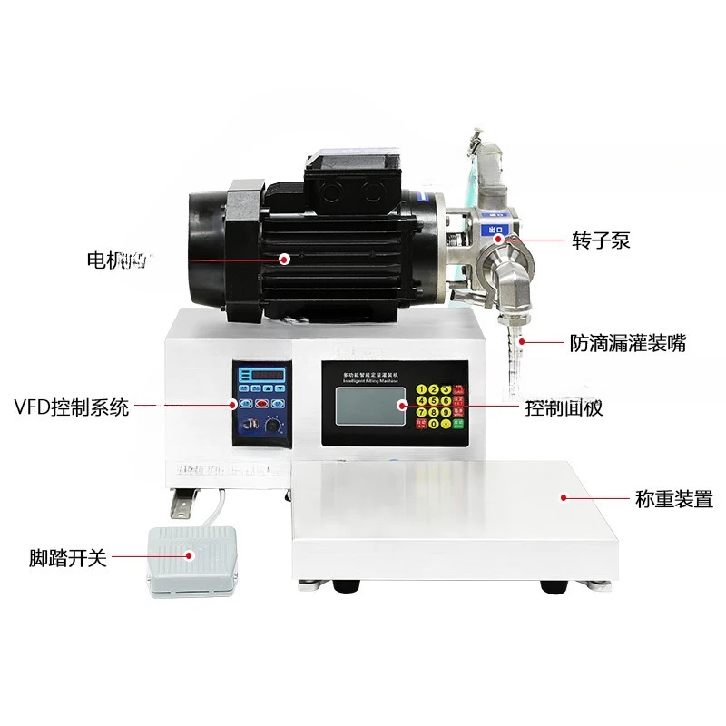 آلة تعبئة P الدوارة شبه الأوتوماتيكية Peiqi 35L تدفق كبير صلصة الصويا منظف حليب الصويا وزنها