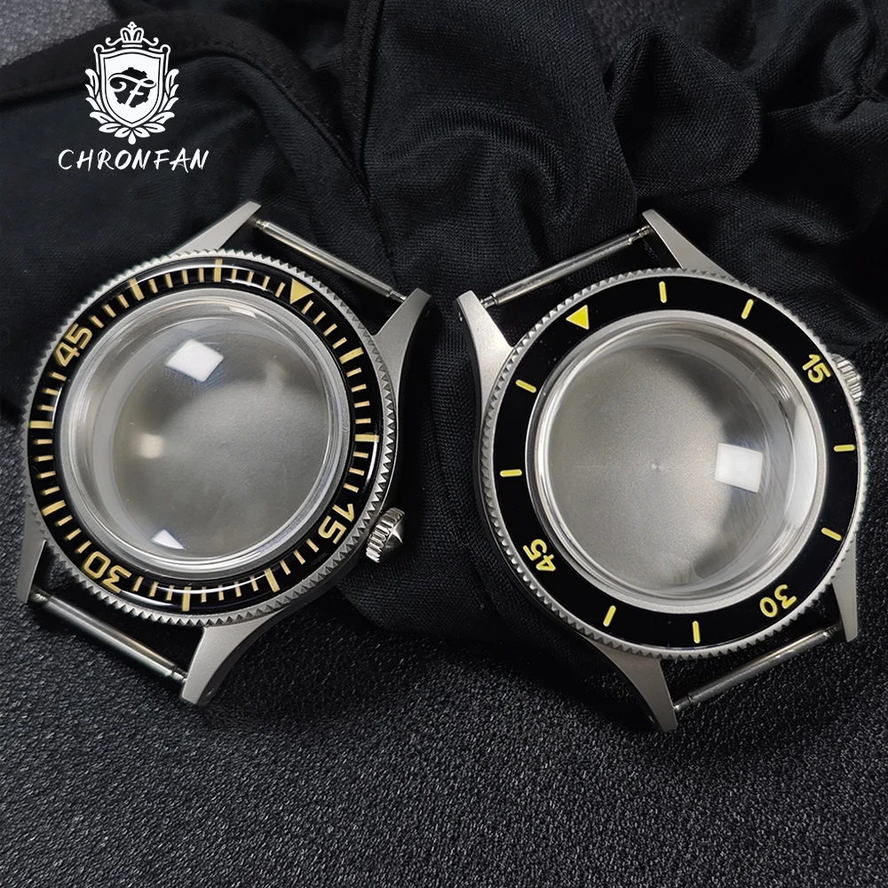 Bubble Sapphire Vintage 50-FATHOS Crystal Sandblast C3 Cassa per orologio con lunetta super luminosa Dive per NH34 NH35 NH36 NH70 NH72 20atm