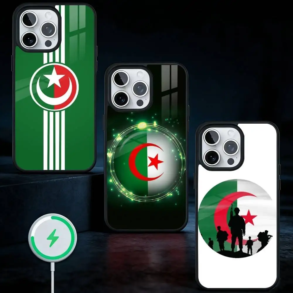 

Algeria Flag Phone Case For iPhone17,16,15,14,13 Plus,Pro Max Magnetic For Magsafe Wireless Charging