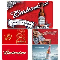 FLAGDOM 90x150CM 3x5Ft Budweisers Flag Polyester Printed Beer Banner For Decor