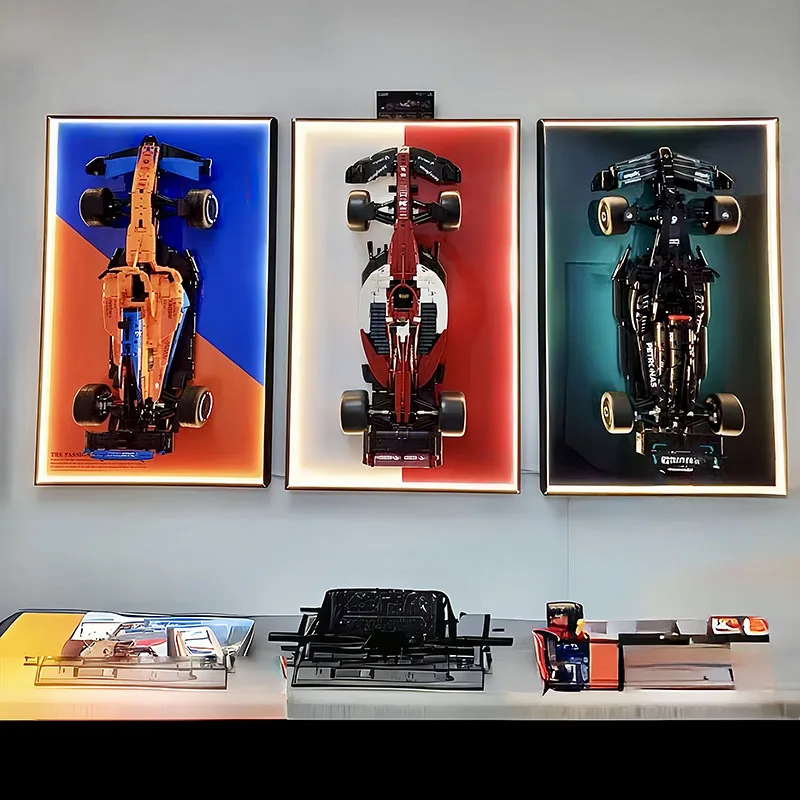 Metalowy uchwyt ścienny LED 31,5 cala do modelu LEGO 42171, podświetlany uchwyt ścienny do klocków konstrukcyjnych Mercedes AMG F1