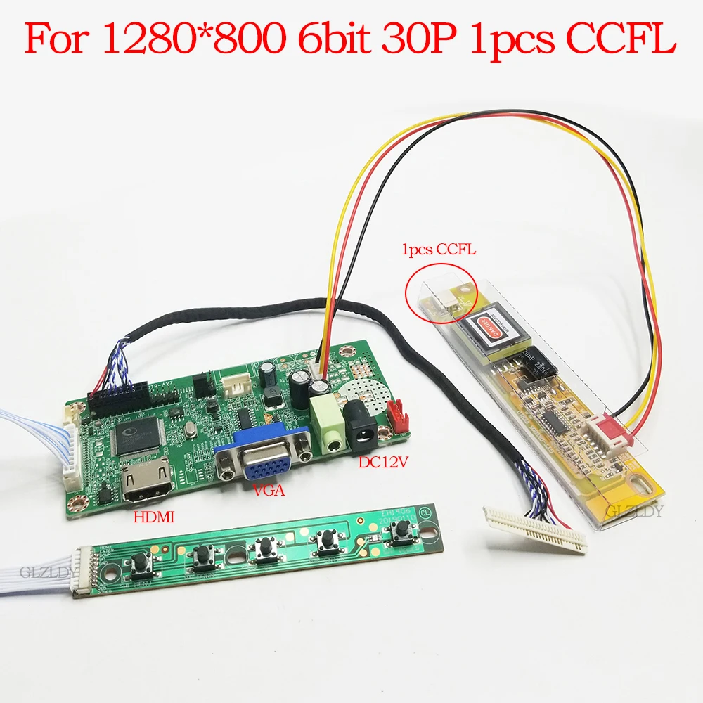 Para ltd154ex0c ltn141at03 ltn154x3 b154ew08 30pin 15.4 "1280x800 ccfl 58c placa controladora hdmi vga painel de driver lcd display diy