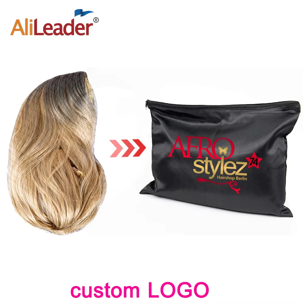 

Wig Gift Storage Bag Hair Storage Bags Professional Anti-Dust Wig Bag Storage Carrier Case Satin Bag with Zipper 5/10 pcs/pack