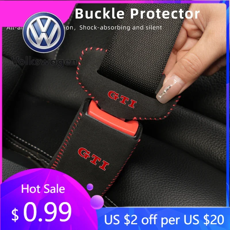 

2026 Hot For Volkswagen VW Car Seat Belt Buckle Clip Protector Cover Accessories For Volkswagen VW GTI Passat Golf Tiguan Polo S