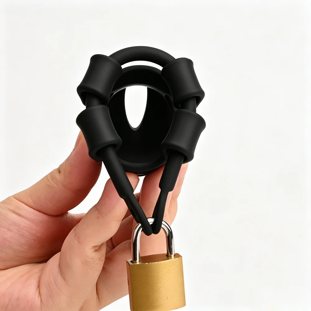 Chastity Cage With Pee-through Vent at the Tip,Ultra Soft Silicone Cock Cages,Sex Toys for Men,BDSM view 4
