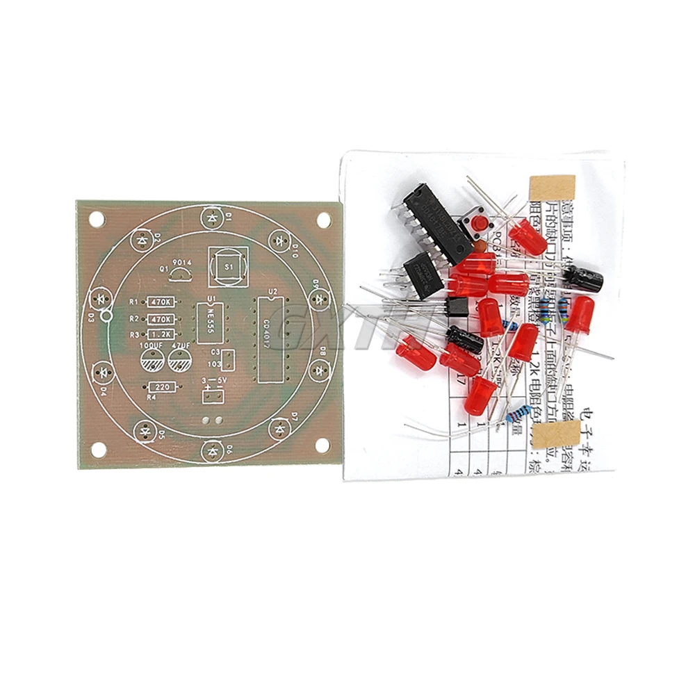 Kit Perakitan Pengelasan DIY NE555 Meja Putar Keberuntungan Elektronik