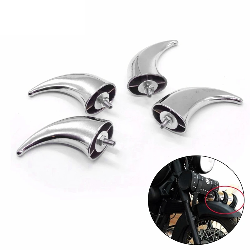 Chrome Front Fender Horns Decoration For Honda Ymaha Suzuki Kawasaki Motorcycle