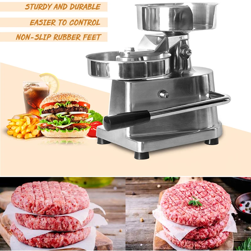 JZ Hamburger Patty Maker Stainless Steel Burger Press Heavy Duty Beef Meat Forming Machine With