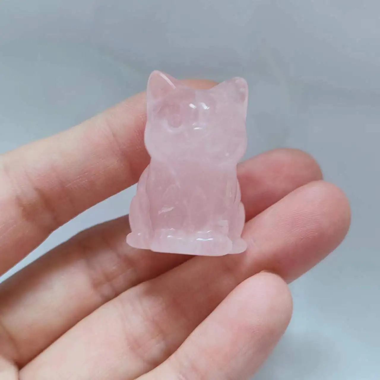 Adornos de gato de cristal Natural, cristal de gatito tallado a mano, gema de piedra Original, obras de arte artesanales de animales DIY