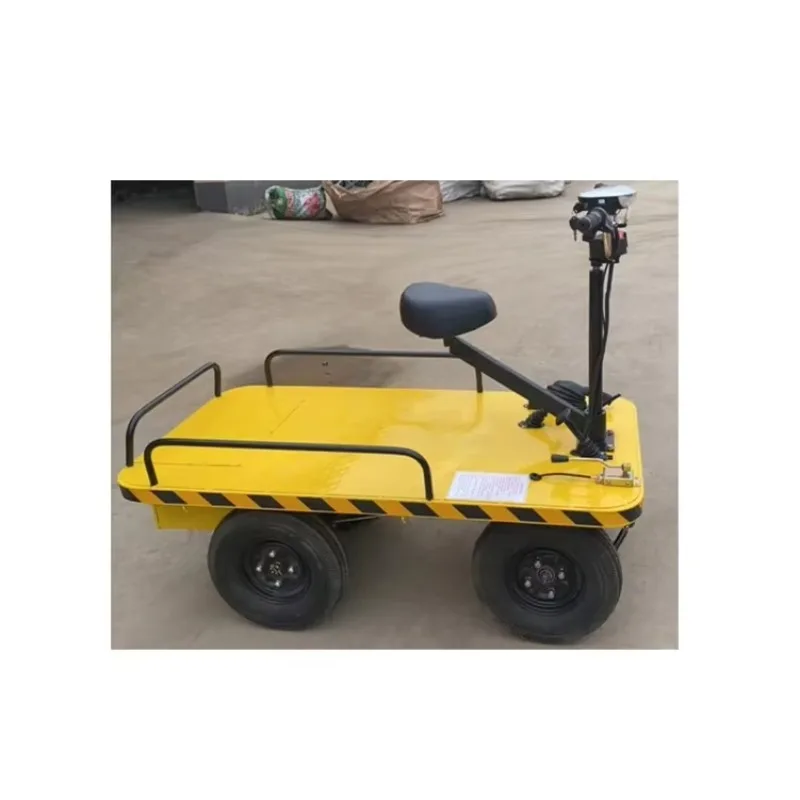 Heavy Duty Transport Motorized Carts 4 Wheels Battery Powered Electric Flat Multifunction Cart