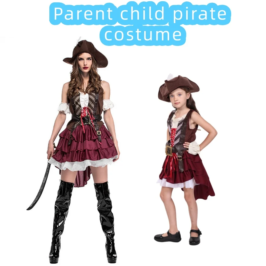 Enfants, adultes, pirates des caraïbes, costumes de personnages, pirates Somali féminins, costumes de pirate, costumes de jeu, uniformes