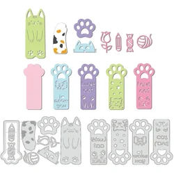 2Pcs Cat's Claw Bookmark Metal Cutting Dies Die Cuts for DIY Scrapbooking Wedding Birthday Valentine's Day Cards Making Album