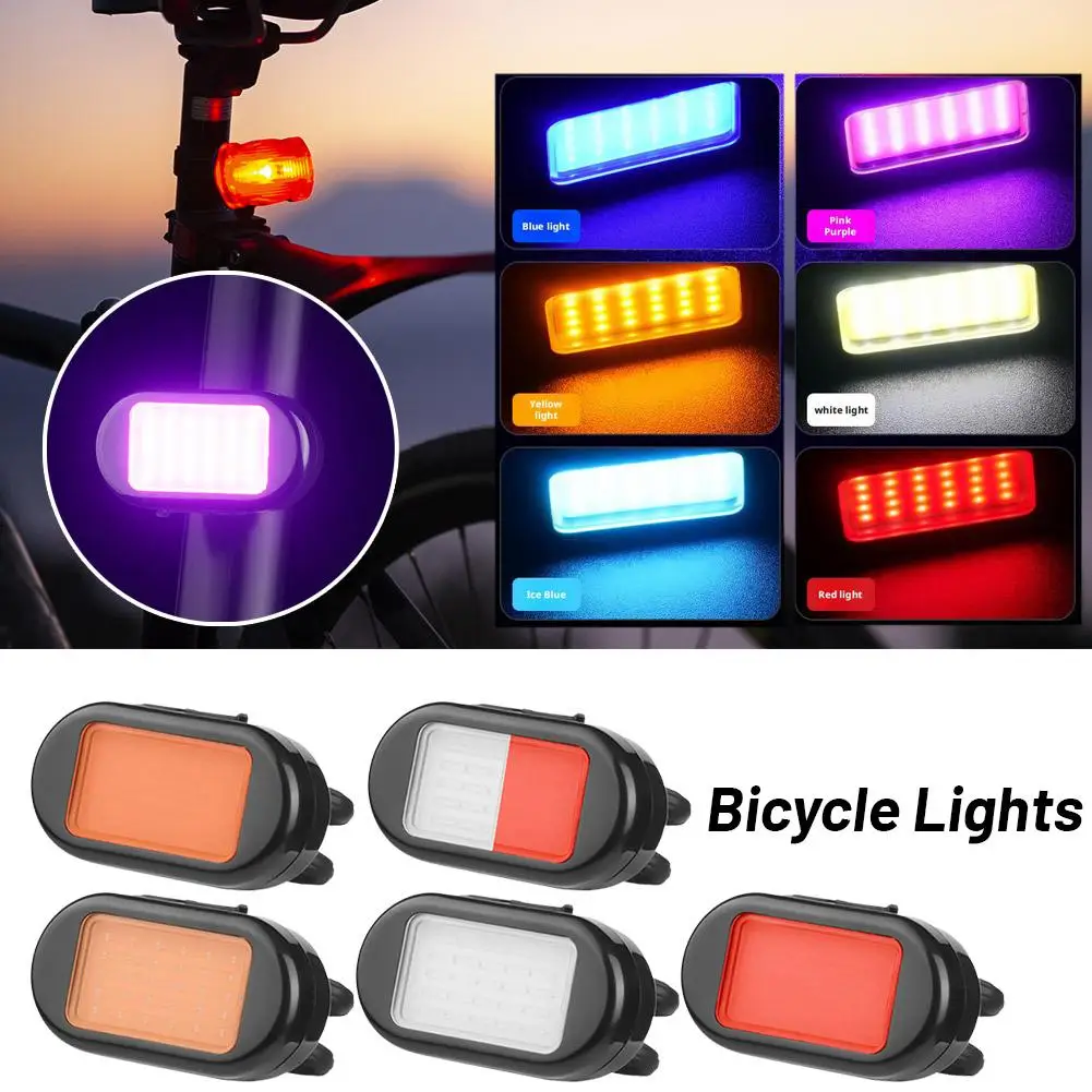 Bicycle Motorcycle Led Lights Flashing Light Waterproof Light Tail Bike Portable Light Warning Headlight Led Night Recharge C9s4