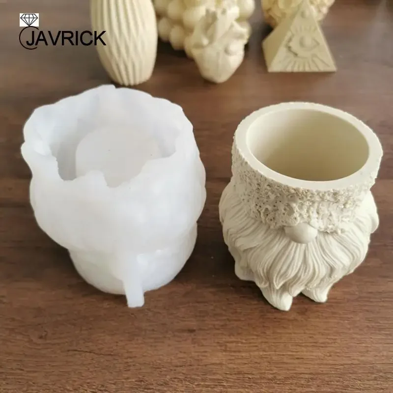 Small Gnome Flower Pot Silicone Mold Diy Succulents Concrete Flower Pot Vase Plaster Cement Clay Mold Plant Holder Mold