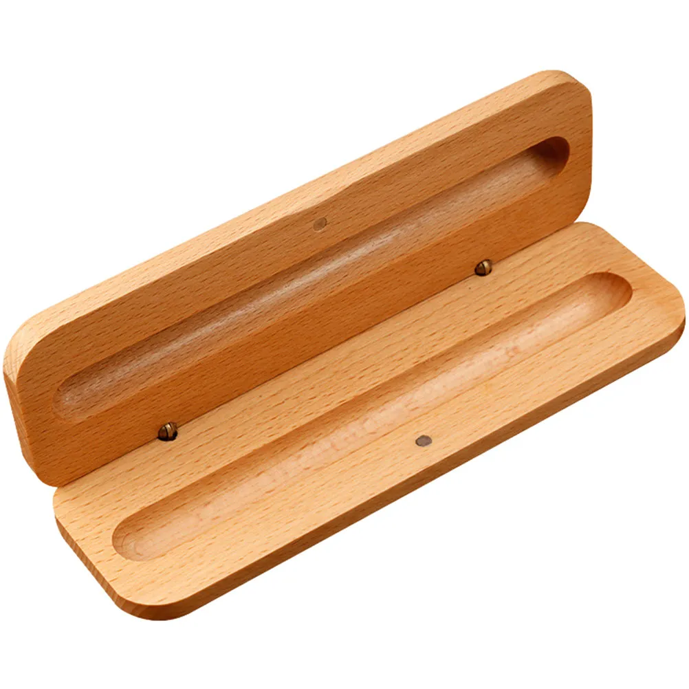 Wooden Pencil Box Single Pen Holder Elegant Presentation Case Gift Packaging Box for Students Teachers Writers Business Events