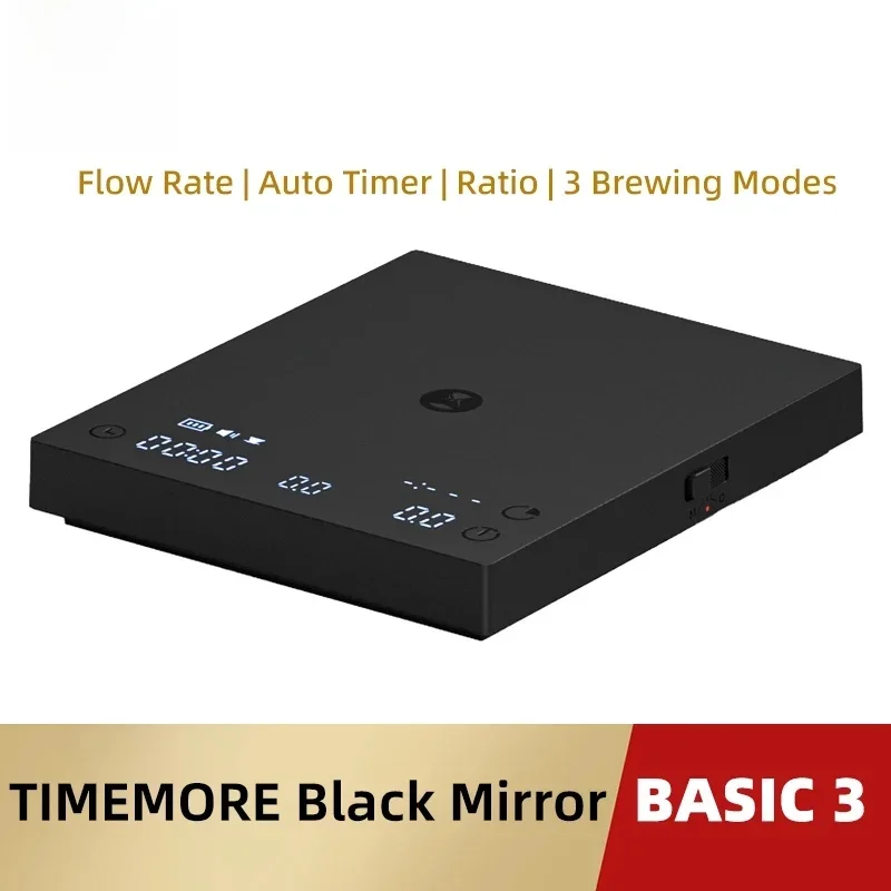 Nueva Báscula Digital de Cocina para Café Espresso Black Mirror Mini con Temporizador, USB y Peso Ligero