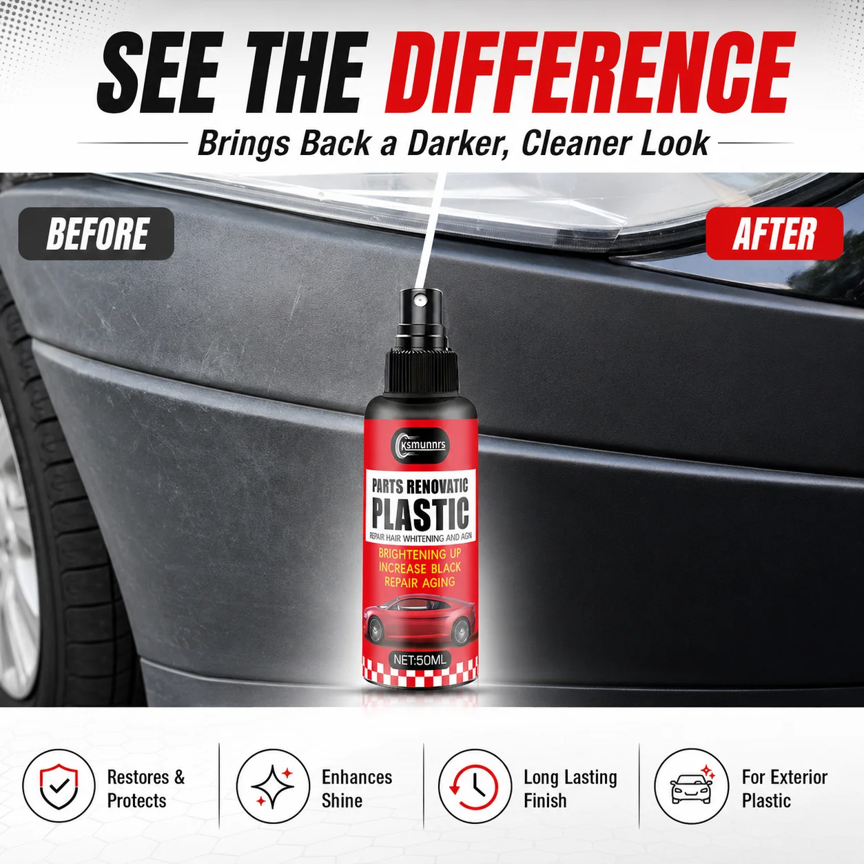 New Automobile plastic coating spray, interior renovation protector, long-term hydrophobic scratch resistant coating, instrument