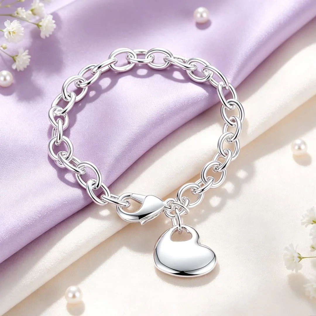 Special offer 925 sterling silver hanging Special heart chain Bracelets for women Fashion Party Wedding original Jewelry Gifts