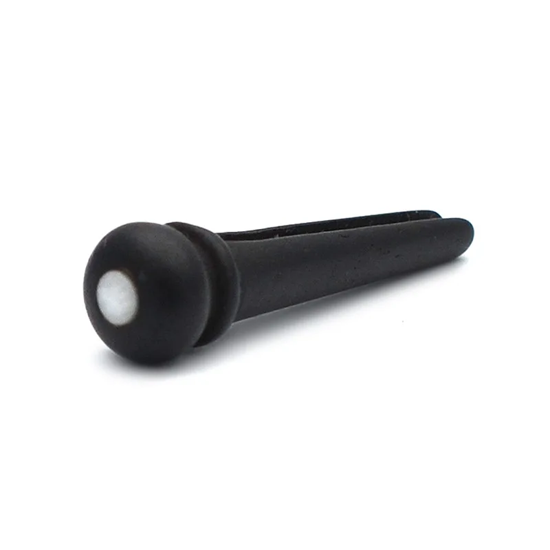 30 pcs Black Acoustic guitar Bridge Ebony Pins with 3.0 White Dot Guitar Pressure String Nails Pin Guitar Part