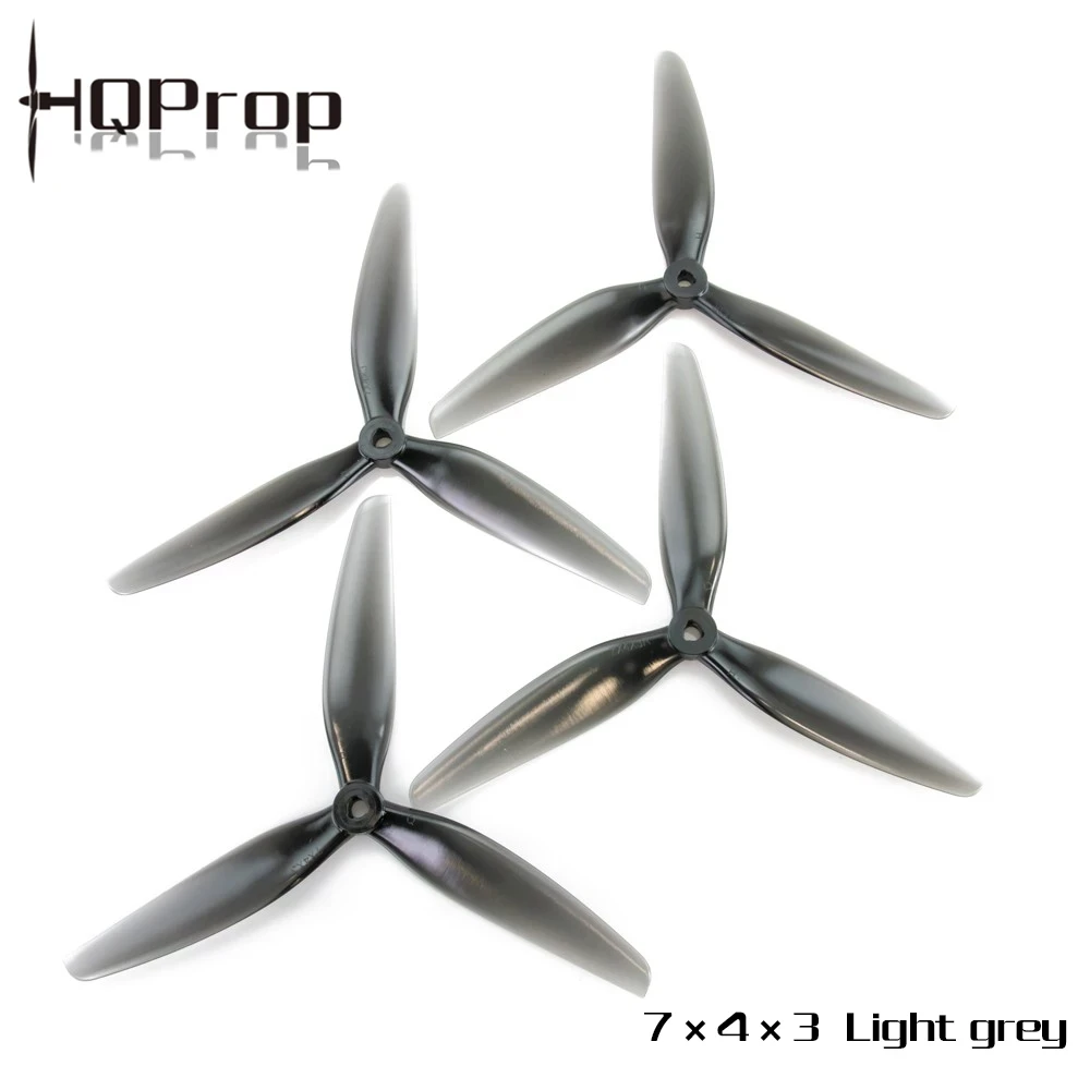 4PCS HQProp 7X4X3 7040 7inch 3 blade/tri-blade Propeller Light Grey (2CW+2CCW) Poly Carbonate for FPV RC Drone