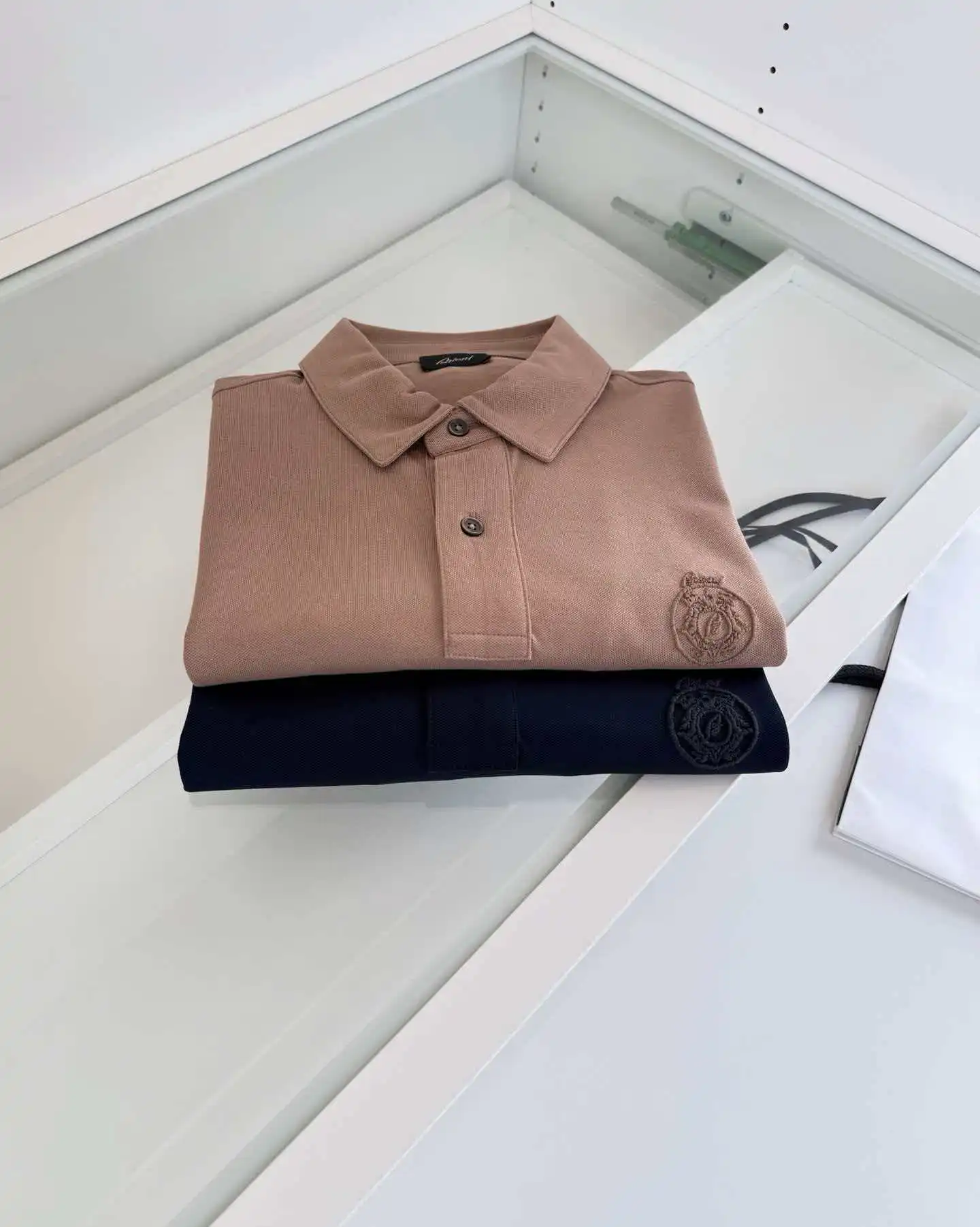 BLLIYOSS stand collar T-Shirt men Cotton High-quality ventilate Casual half Sleeve Solid color versatile Old Money Essential