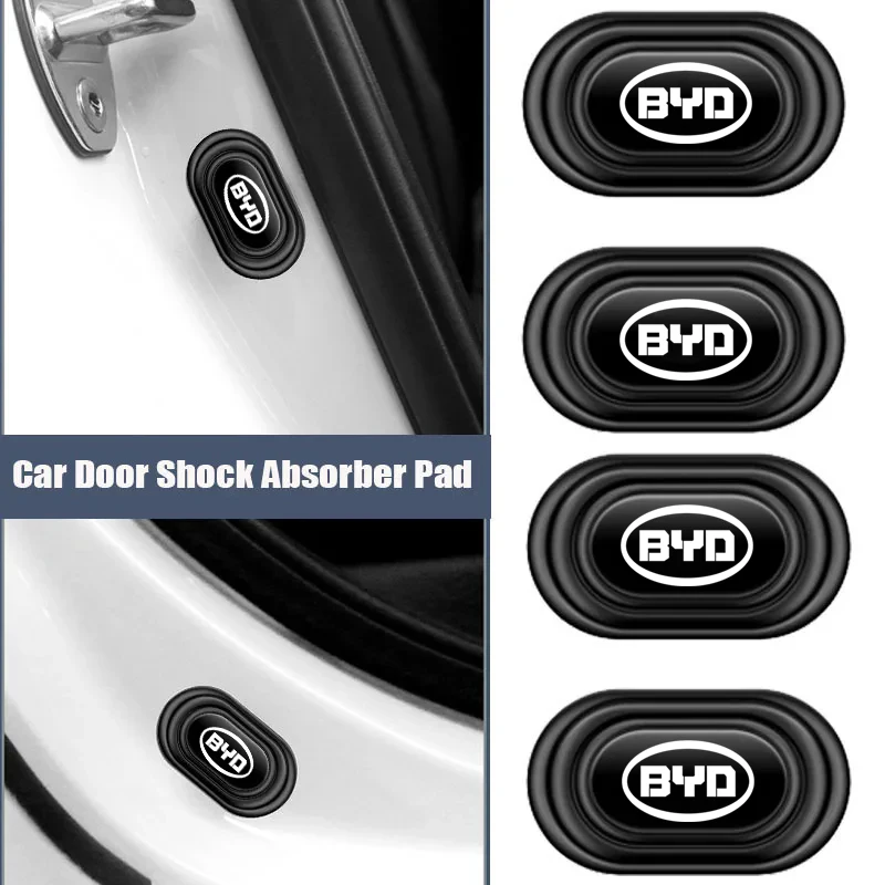 Oval Car Door Silicone Protective Mat Auto Anti Shock Pad Stickers for BYD ATTO 3 Seal U Dolphin Seagull Tang Han Yuan SHARK 6