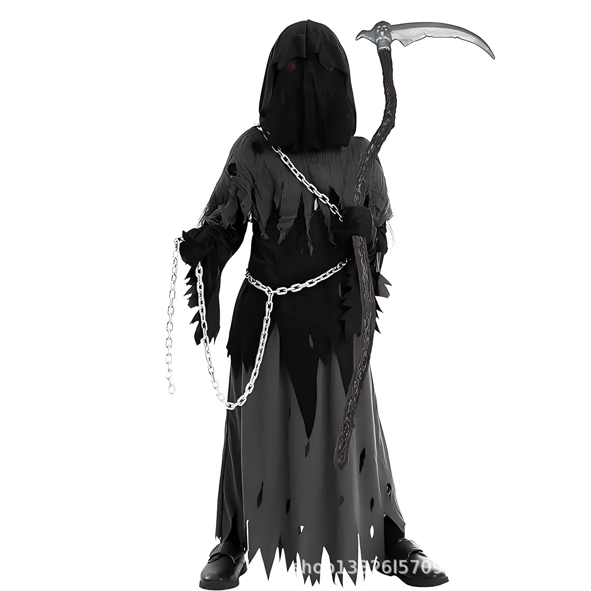 فستان الهالوين للحفلات باللونين البني والأسود، عرض ساخن، أزياء شبح الهالوين للأولاد 2025 بدلة كرنفال جديدة