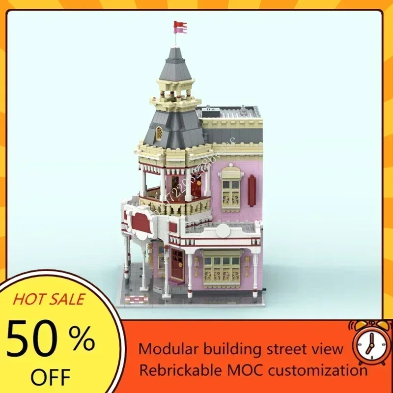3332PCS Customized MOC Modular Corner Ice Cream Parlor Street View Model Custom Puzzles Technology  Assembly Toys Gifts