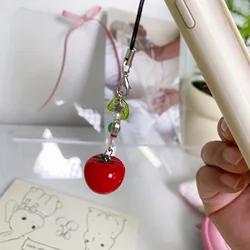Fresh Tomato Phone Chain Cute Sweet Vegetable Keychain Ins Fruit Tomato Korean Pendant For Girl Kids Gifts Bag Car Accessory