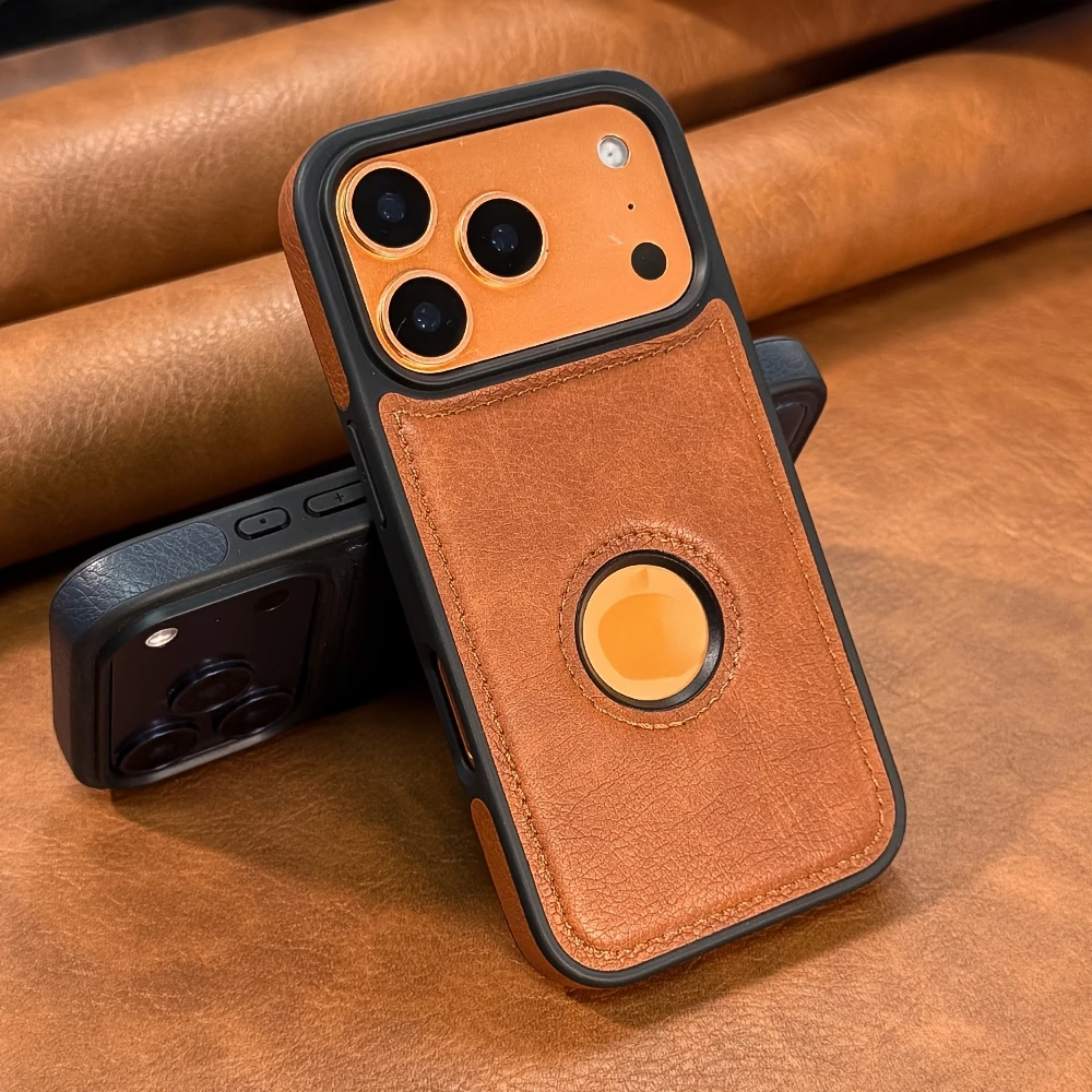 Luxuriöse antike Leder-Handyhülle für iPhone 17 16 15 14 13 Pro Max, Business-Schutzhülle mit weichen Kanten und stoßfestem Schutz.