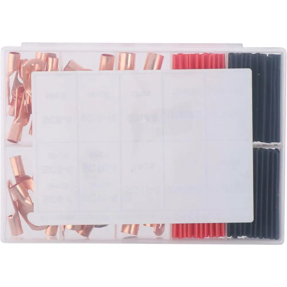 80Pcs Heavy Duty AWG 12/10 8 6 Copper Wire Lugs 3 Type/8 Size Battery Terminal Connectors Wire Connectors Home Applications