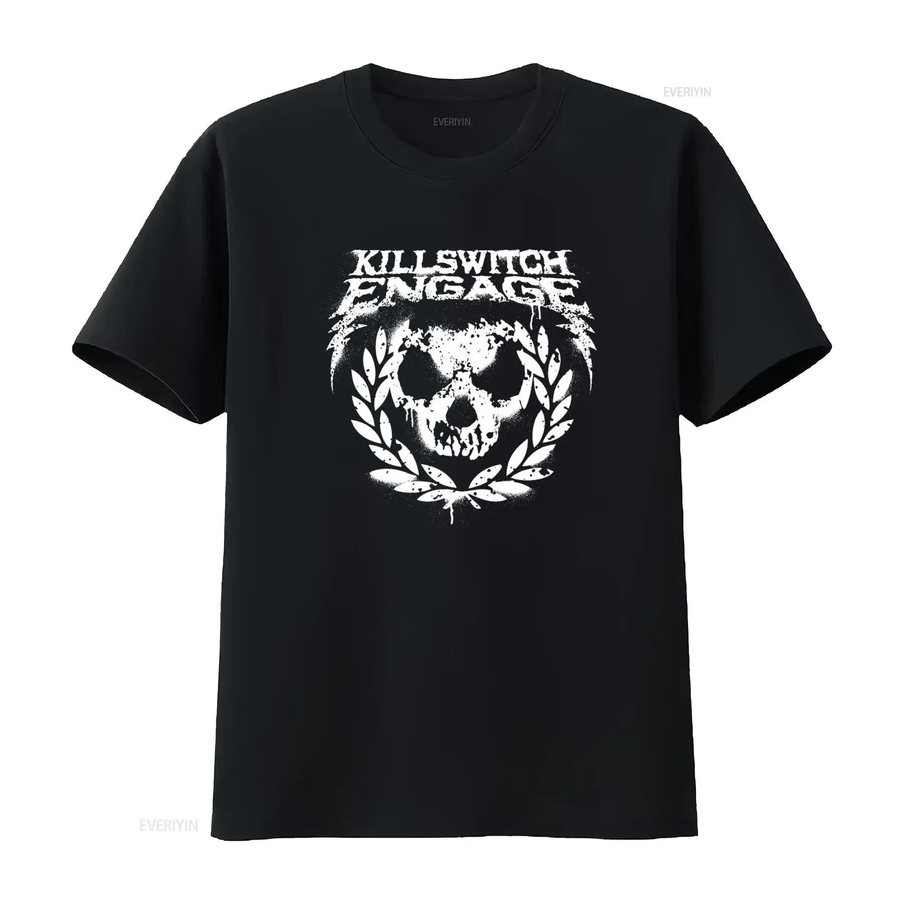 Killswitch Engage Skull Spraypaint T Shirt Rock Band Inspired Design for Men vintage Washed Stylish streetwear