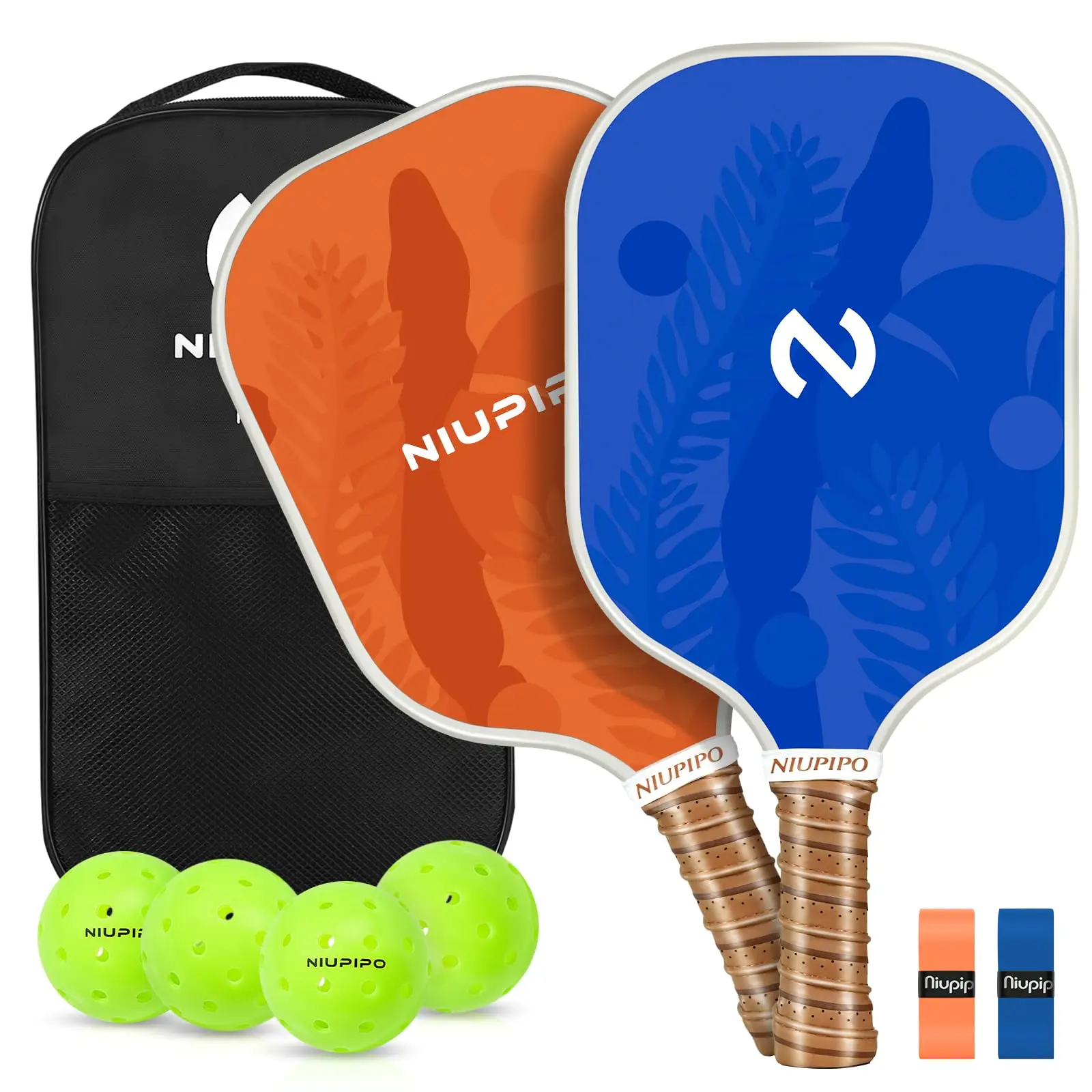 lightweight-durable-fiberglass-pickleball-paddle-set-2-rackets-4-balls-storage-bag-for-indoor-outdoor-use