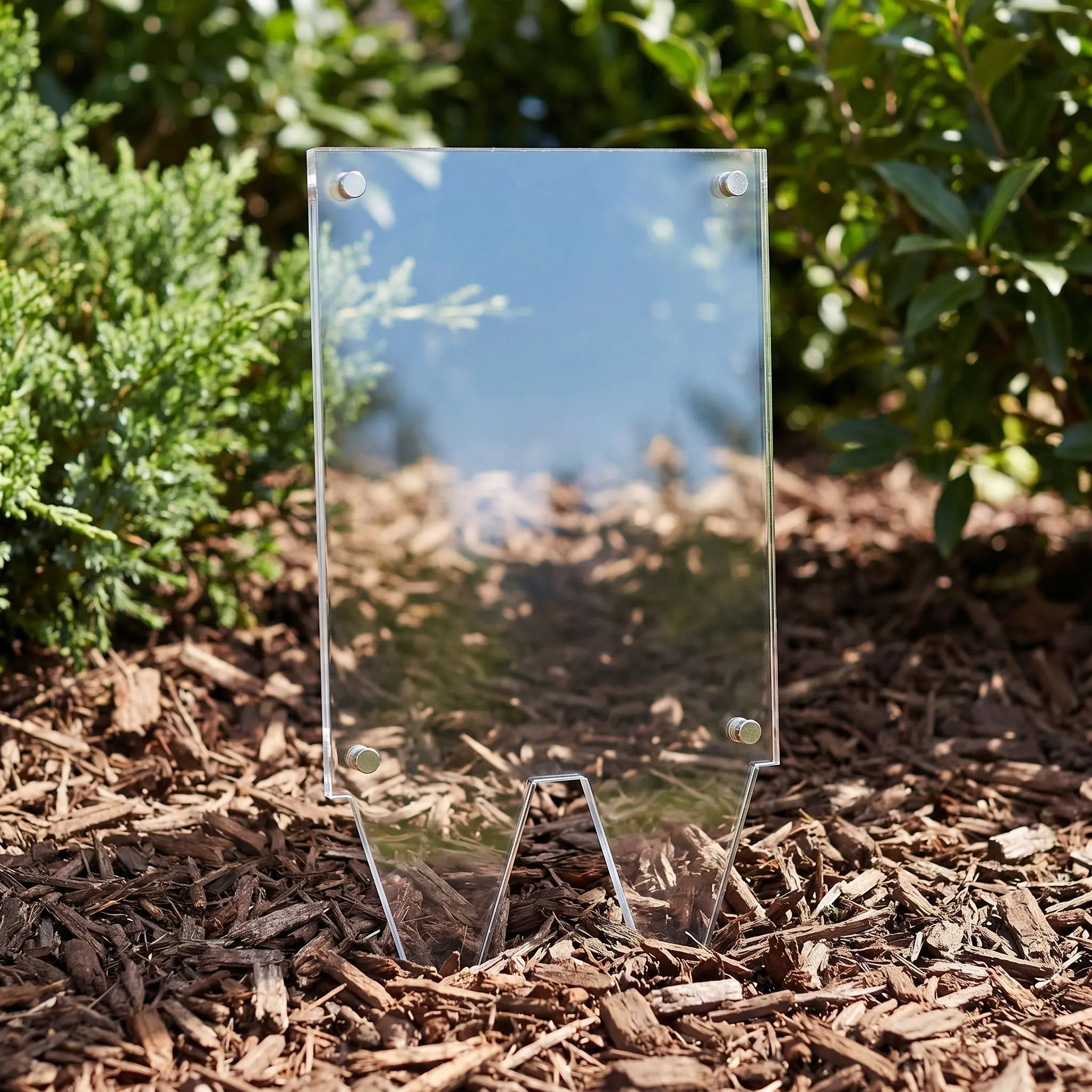 Waterproof Cemetery Picture Frame 5x7 Clear Acrylic Grave Frame Heavy Duty Ground Stake Outdoor Memorial Display Fade Resistant
