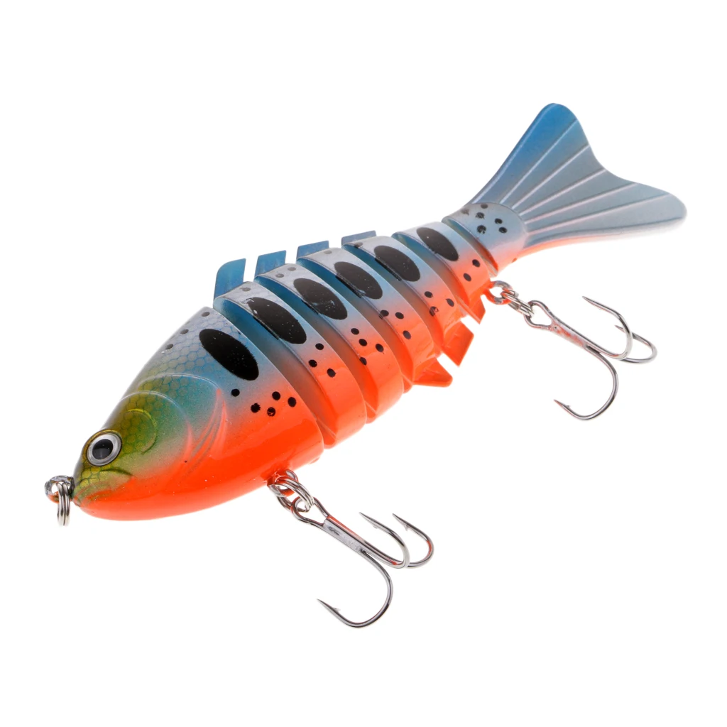 Sturdy 7 Segment Swimbait Sinking Crankbaits Hard Baits 10cm/15.6 for Largemouth Bass, Pike, , Pickerel