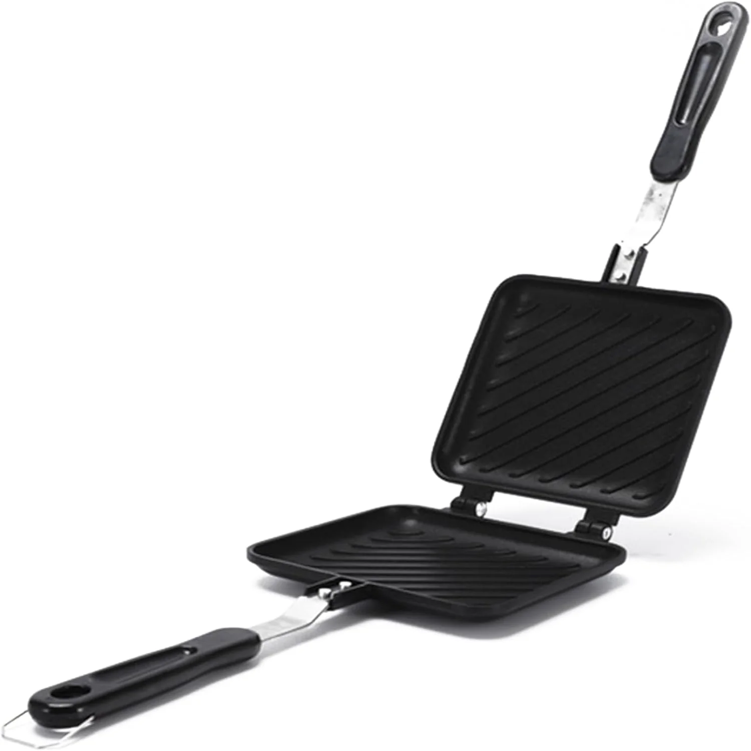 Sandwich Maker, Grilled Panini Maker Pan with Non-Stick Plates, Stovetop Toasted Sandwich Maker Press Aluminum Flip Cheese Maker