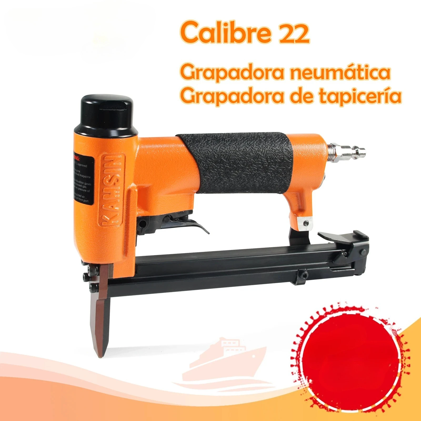 Air Stapler KN7116L with Long Nose 9.1mm Crown 6-16mm Length Pneumatic StaplerUpholstery Staple Gun Tools for Woodworking